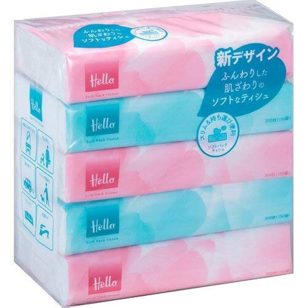 Amazon.co.jp: 【2点セット】ハロー ソフトパックティッシュ 300